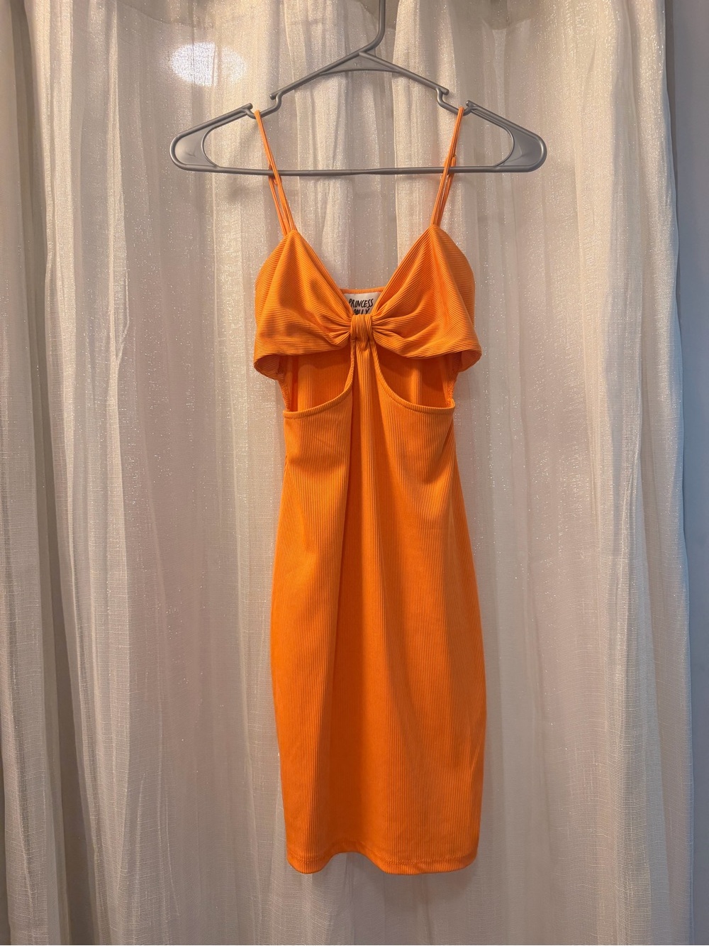 NWOT Princess Polly Orange Tie-Front Mini Dress